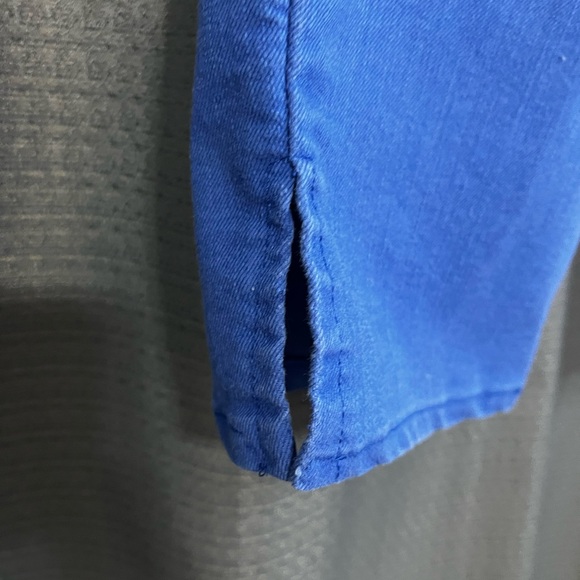 Jaclyn Smith Women SZ 14 Nautical Blue Denim Stretch Coastal Jeans Capri Beach - Picture 9 of 9